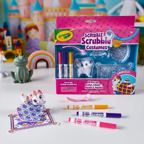 Vista 6 de Crayola Scribble Scrubbie Pets Princess Playset, juguetes para niños, regalo para niñas y niños