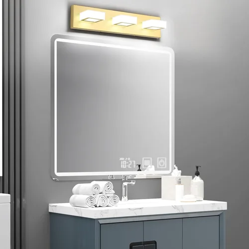 Vista 6 de Ralbay Luces Doradas para Tocador de Baño 3 Luces LED Modernas Luces Doradas para Tocador Sobre Espejo Accesorio Luz de Pared Dorada para Tocador