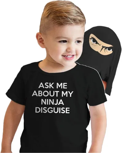 Vista 7 de Camiseta con diseño de disfraz de ninja para niños pequeños