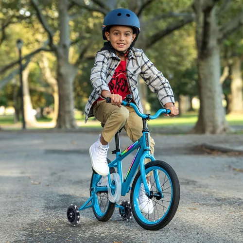Vista 3 de Jetson Light Rider M - Bicicleta unisex con ruedas de 16 pulgadas para niños, incluye marco iluminado y ruedas de entrenamiento, 3 modos de luz