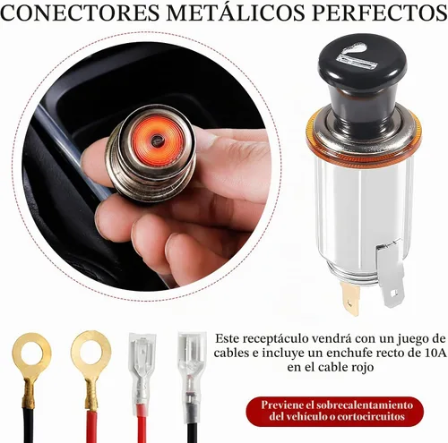 Vista 3 de Encendedor de Coche Yourkar, Enchufe de Encendedor de Cigarrillos DC 12V para Auto, Encendedor de Cigarrillos con Cable para la mayoría de Coches, 1