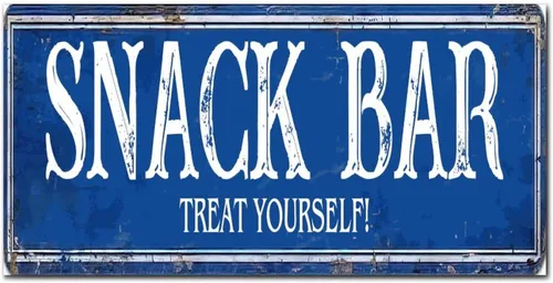 Vista 33 de Madcolitote Letrero de calle personalizado SNACK BAR con texto en inglés «Snack Bar» de madera para decorar la pared de la sala de estar, arte