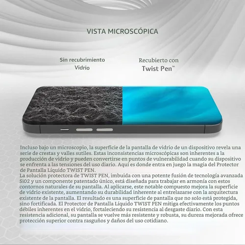Vista 3 de ProofTech TWIST PEN - Protector de pantalla de vidrio líquido para hasta 10 dispositivos, resistente a arañazos y grietas, nanoprotección para todos