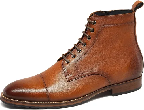 Vista 3 de Dockorio Botas chukka casuales para hombre, botas de vestir de cuero para hombre