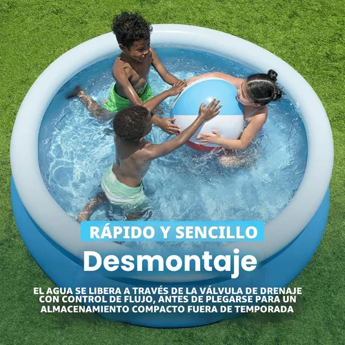 Vista 6 de Bestway Fast Set - Piscina inflable redonda sobre el suelo de 6 x 20
