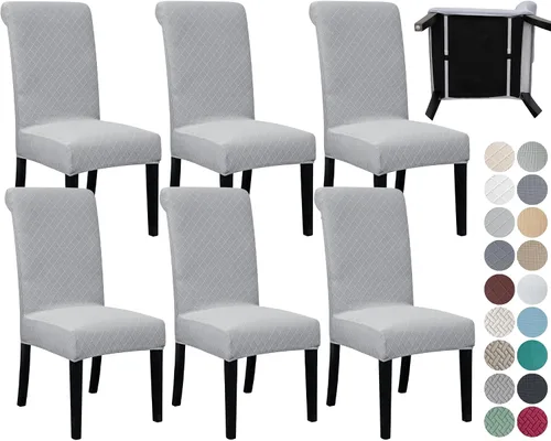Vista 16 de SPRINGRICO Paquete de 2 fundas para sillas de comedor con cinturón de seguridad, fundas elásticas para sillas Parsons lavables, fundas protectoras