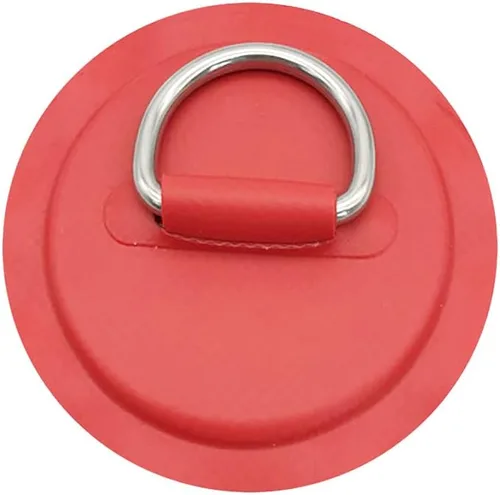 Vista 2 de 6 piezas de acero inoxidable D anillos parche para PVC inflable barco canoa balsa bote bote kayak tabla de surf tabla de remo