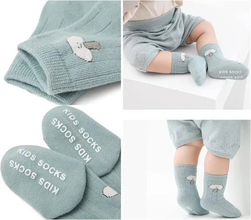 Vista 2 de QandSweet - Calcetines de algodón peinado para bebés recién nacidos y niños pequeños