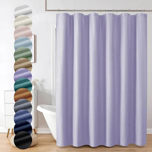 Vista 11 de OVZME Cortina de ducha de tela Berry Stall de 36 x 72 pulgadas, suave y gofre, pequeña cortina de ducha negra para baño con textura para un