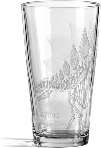 Vista 5 de LumEngrave PTERANODON SKELETON - Vaso de cerveza grabado, diseño de dinosaurio volador, pájaro jurásico, cretácico, Rex, paleontología, gran idea