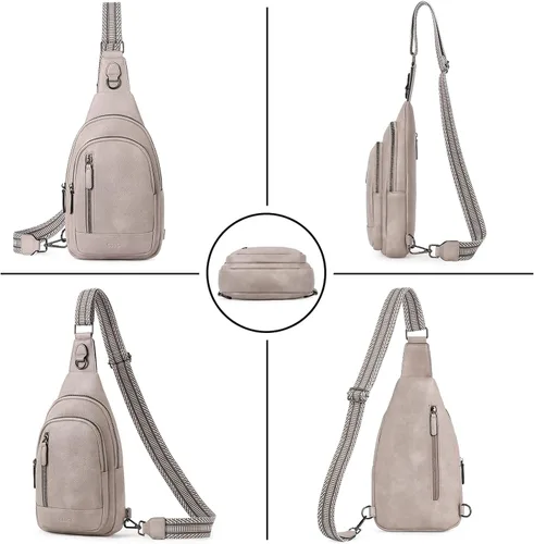 Vista 6 de CLUCI - Bolso cruzado para mujer, bandolera de piel, mochila para viajes