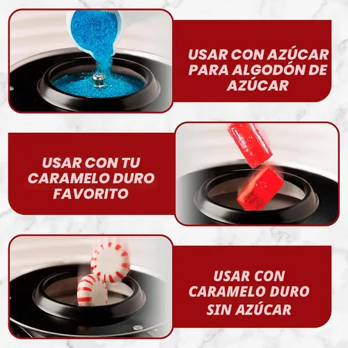 Vista 4 de Darice Máquina de algodón de azúcar – Retro Cotton Candy Maker – Máquina para hacer dulces caseros – Ideal para cumpleaños, fiestas, reuniones