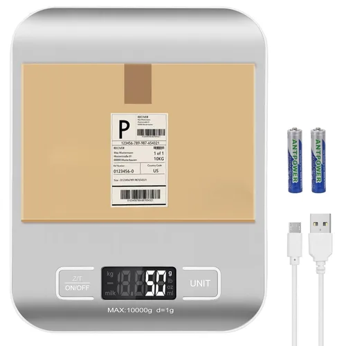 Vista 10 de Báscula de envío digital, báscula de cocina, acero inoxidable, precisa 11.0 lbs/0.04 oz, báscula postal portátil pequeña para paquetes, pequeñas