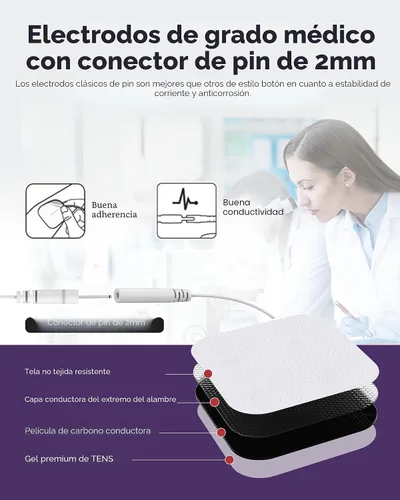 Vista 5 de TENKER - Unidad TENS para estimulación muscular, máquina TENS EMS de 24 modos para terapia de alivio del dolor/manejo del dolor, masajeador de pulso