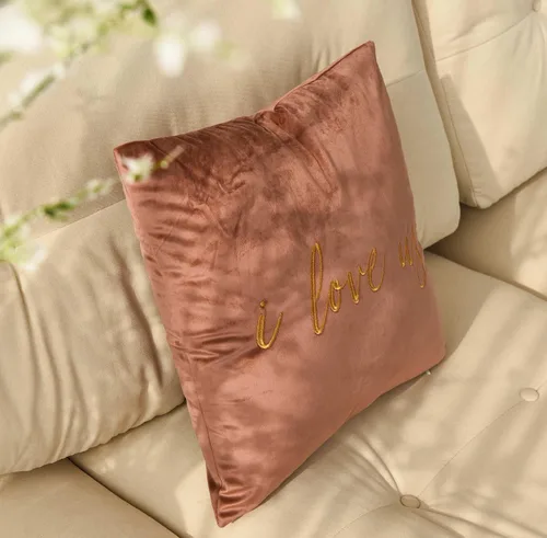 Vista 6 de Funda de almohada decorativa bordada con texto en inglés "I Love Us", funda de almohada de amor de 18 x 18 pulgadas, solo funda