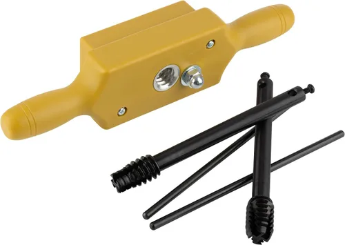 Vista 10 de Juego de machos y terrajas - 1 pulgada x 6TPI Kit de macho de rosca para espigas que corta roscas de madera macho y hembra con caja de roscar de dos