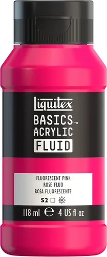 Vista 65 de Liquitex BASICS - Pintura acrílica fluida, botella de 4 onzas, tono permanente carmesí lizarina Super Versatile, Fine Art Pigments; Fluid