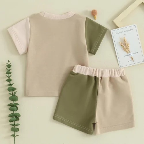 Vista 7 de Twopumpkin Verano Niño Niño Ropa de Bebé Camisetas de Manga Corta Top Y Pantalones Cortos Infantil Traje Neutral 6 9 12 18 24 Meses 2t