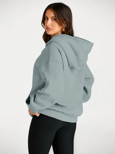 Vista 218 de Trendy Queen - Sudaderas extragrandes con capucha para mujer, suéteres de manga larga, sin botones, de vellón, de otoño, ropa de invierno