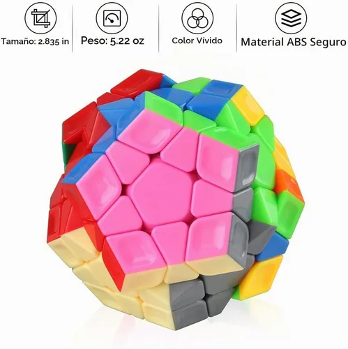 Vista 7 de D-FantiX Cyclone Boys 3x3 megaminx Pegatina Speed Cube pentagonal Dodecaedron Cube Puzzle Toy Pentagonal Brain Teaser Puzzles, Shape-Shifting