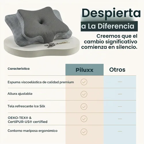 Vista 7 de Almohada cervical ergonómica para dormir – Almohada cervical de espuma viscoelástica refrescante para personas que duermen de lado y de espalda