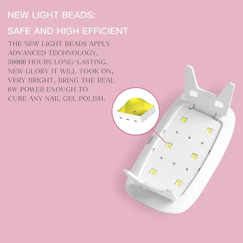 Vista 4 de Beetles Luz UV para Uñas Mini Lámpara de Uñas Lámpara de Curado de Gel de Uñas Poli Gel de Uñas Portátil Lámpara de Uñas LED UV Luz de Uñas