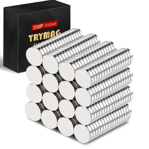 Vista 11 de TRYMAG 200 piezas de imanes pequeños de neodimio de 6 x 2 mm, imanes de tierras raras para pizarra, pequeños discos redondos para nevera