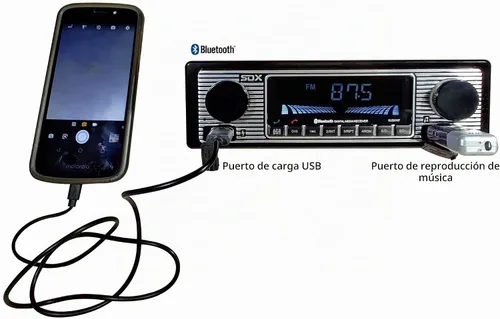 Vista 8 de SDX Audio Receptor de radio Bluetooth, reproductor de MP3 con cargador USB, MP3/USB, entrada auxiliar, micrófono integrado manos libres, iluminación