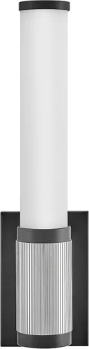 Vista 3 de Hinkley 50060BK-CM Zevi - Lámpara LED pequeña para tocador de baño, barra de baño de ópalo grabado, moderno puño de dos tonos, se monta hacia arriba