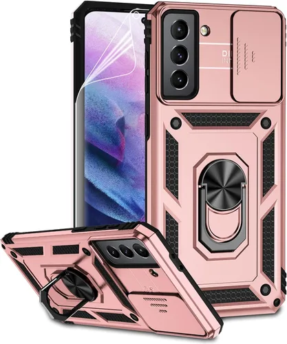 Vista 15 de Funda para Samsung Galaxy S21 con cubierta para lente de cámara, protector de pantalla HD, doble capa de grado militar, probada contra caídas