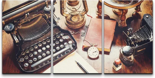 Vista 23 de wall26 Lienzo impreso para pared, vintage, antiguo, retro, reloj de bolsillo, instrumentos, herramientas, fotografía, realismo, retro, escénico