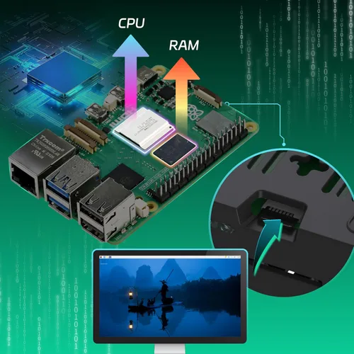 Vista 3 de TRASKIT Starter Kit para Raspberry Pi 5 RAM 16GB-64GB Edition precargado con Pi