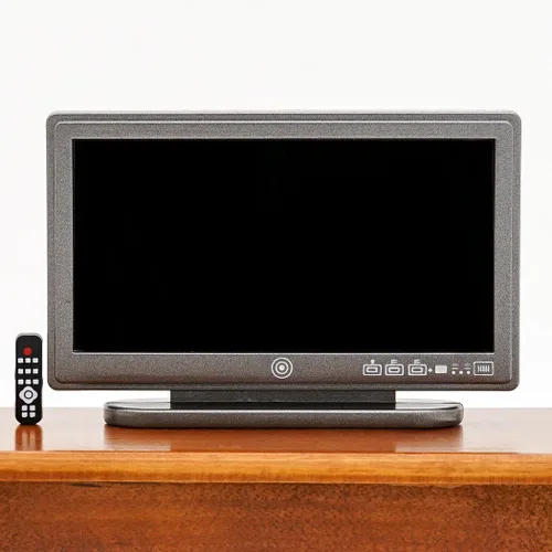 Vista 3 de Televisión en miniatura LED TV 1:12 Odoria con control remoto, accesorios de decoración de casa de muñeca