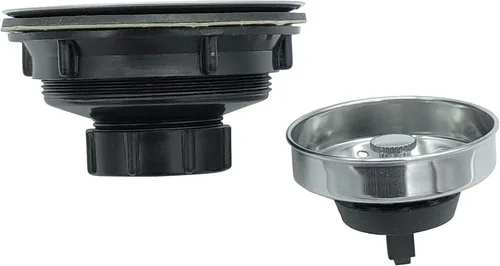 Vista 5 de Colador de cesta de 4 pulgadas para fregadero de cocina de acero con base de ABS y montaje de colador extraíble, para fregadero de cocina estándar
