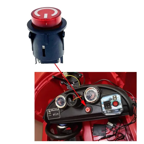 Vista 3 de 2 unids interruptor de botón de encendido Push Start para coche de juguete eléctrico rueda botón Trax piezas de repuesto