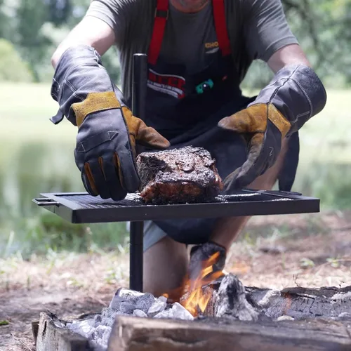 Vista 8 de GameMaker Parrilla de Cocina de Fuego Abierto – Parrilla de Campamento Portátil para Cocina de Llama Abierta, Fogatas, Anillos de Fuego al Aire