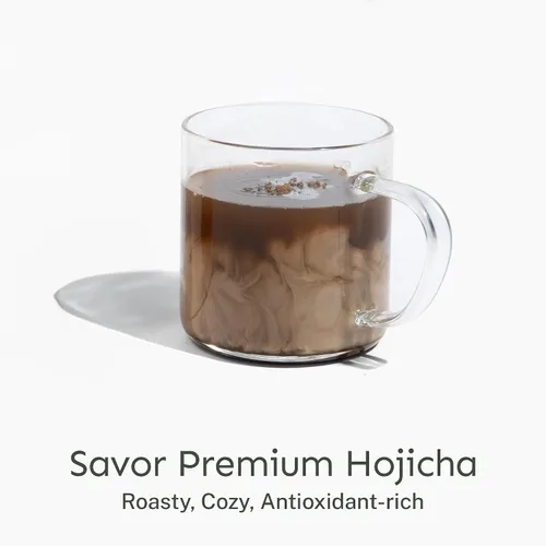 Vista 8 de Yu Tea - Té verde orgánico de Hojicha en polvo, 75 porciones, rico en antioxidantes y EGCG, té verde tostado japonés puro, alternativa baja