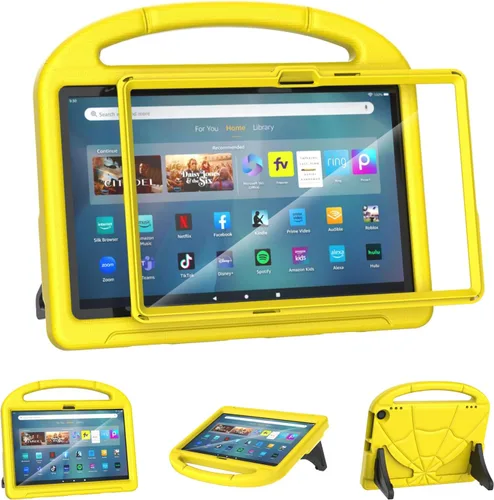 Vista 13 de Funda para tablet Amazon Fire Max 11 para niños (13ª generación, versión 2023), ligera, a prueba de golpes, con asa y soporte para tablet Kindle Azul