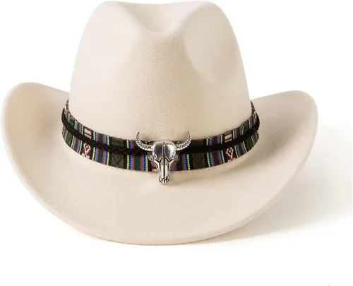 Vista 15 de Sombreros clásicos de vaquera occidental para mujer con cinturón ancho Negro
