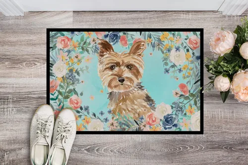 Vista 2 de Caroline's Treasures CK3401JMAT Yorkie - Tapete para puerta delantera, 24 x 36 pulgadas, para interiores y exteriores, para entrada, antideslizante