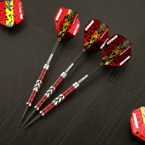 Vista 6 de RED DRAGON Gerwyn Price Iceman Firebird - Juego de dardos de tungsteno de 0.74 oz con vuelos y tallos