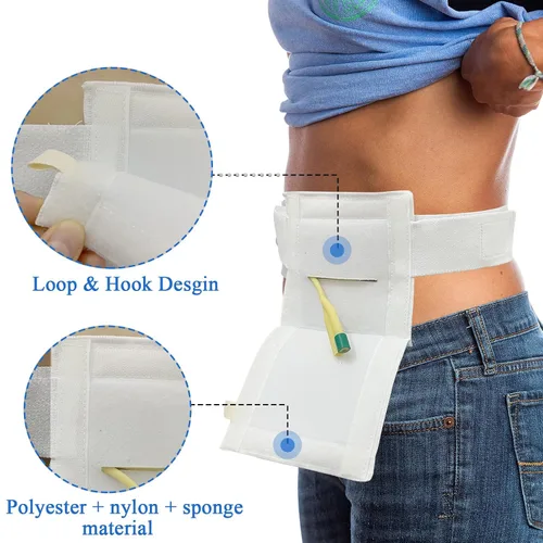 Vista 3 de EDWERD Cinturón de soporte de tubo G, cinturón de diálisis peritoneal para accesorios de tubo de alimentación Peg/G/J, suministros para pacientes