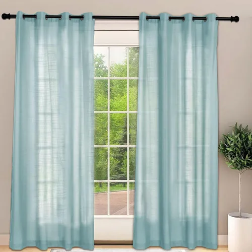 Vista 37 de Frelement Cortinas opacas extralargas de 108 pulgadas de largo, para sala de estar, cortinas de lino con bloqueo de luz, cortinas con aislamiento
