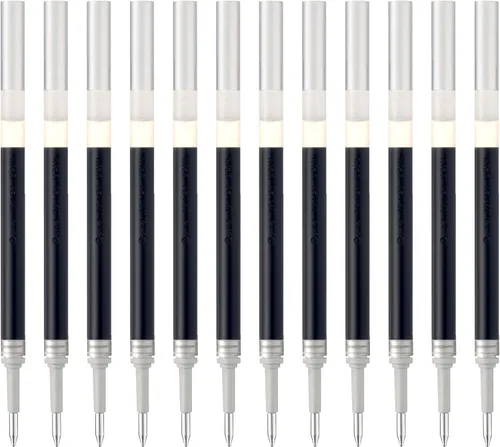 Vista 18 de Pentel - Tinta de recarga para bolígrafo de gel líquido EnerGel, (0.7mm), punta de metal, tinta negra, caja de 12 (LR7-A)