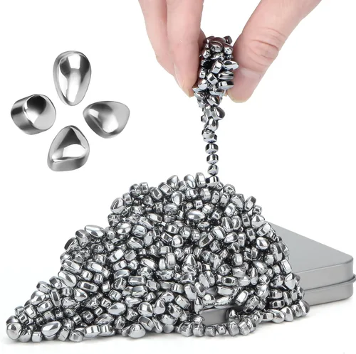 Vista 18 de Más de 300 masillas de ferrita originales de color negro, piedras sensoriales, para adultos para aliviar el estrés y el escritorio, artículos