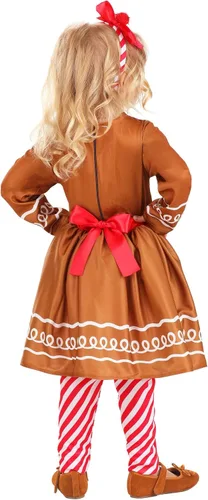 Vista 3 de Vestido de disfraz de pan de jengibre para niña pequeña