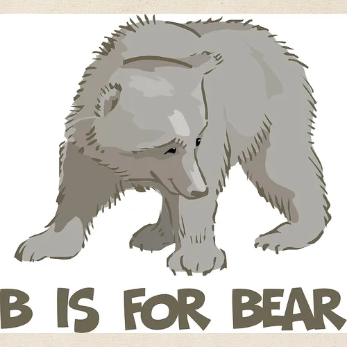 Vista 3 de CafePress B is for Bear Tote Bag Bolsa de asas de lona natural, bolsa de compras reutilizable