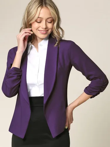 Vista 3 de Lock and Love - Blazer de manga 34 para mujer, chaqueta tipo cárdigan con frente abierto, para trabajo y oficina