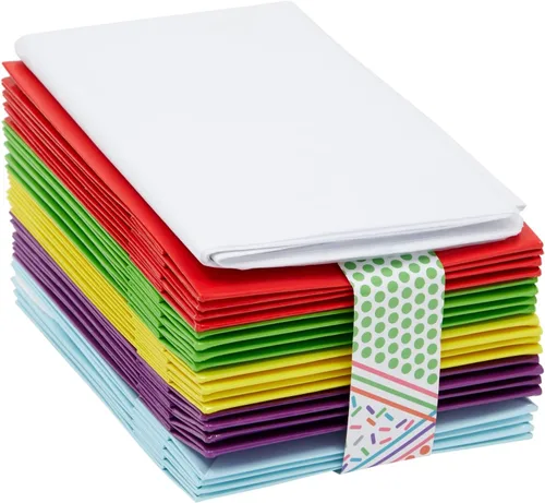 Vista 4 de BLUE PANDA Paquete de 20 bolsas de regalo pequeñas de papel con asas, bolsas de regalo de 5.5 x 2.5 x 7.9 pulgadas con 20 hojas de papel de seda