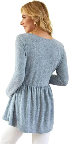 Vista 4 de Xpenyo Womens Maternity Tunics Long Sleeve Tops Fall Winter Shirts for Leggings Casual Pregnancy Clothes